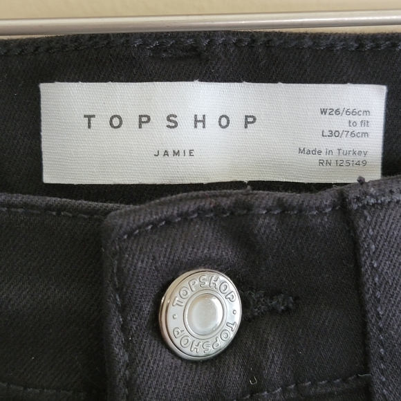 Topshop | Jamie Black High Rise Skinny Jeans Size 26 - Picture 3 of 5
